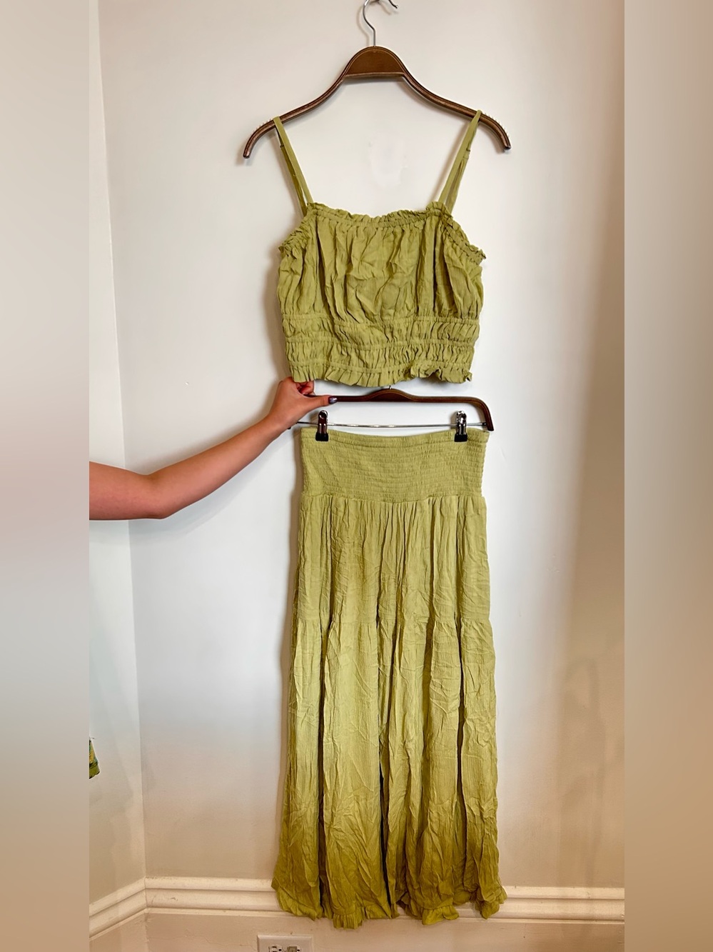 JAPNA 2 PIECE CROPPED TOP AND MAXI SKIRT